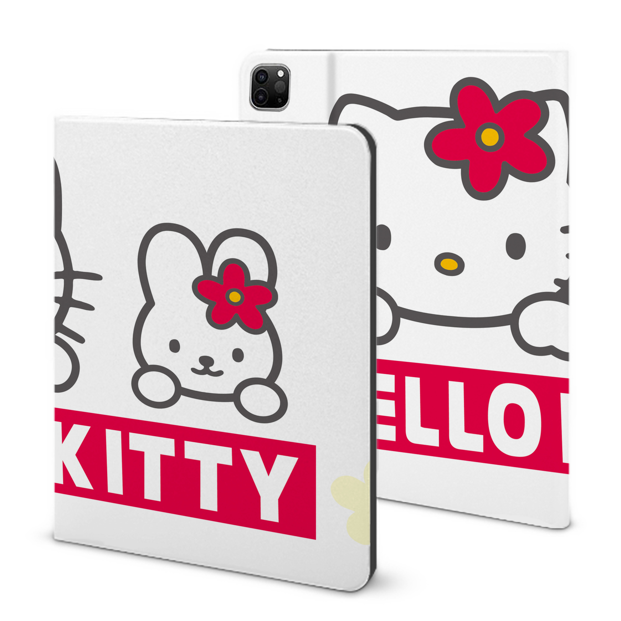 （画像用） Hello Kitty ハローキティ IPad ケース ブック型 PUレザー TPU 耐衝撃 軽量 薄型 ペン収納なし 全面保護 IPad 各モデル対応